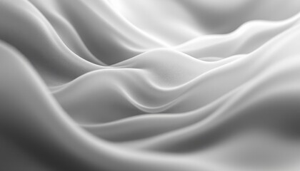 Obraz premium Elegant white fabric waves create a soothing and serene abstract landscape
