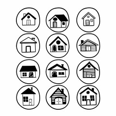 House Line Icons: Free Vector Set for Real Estate, Architecture, and Home Design Projects.
