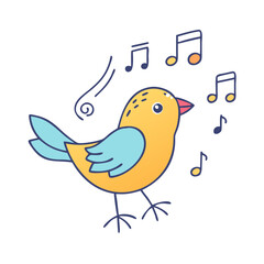 songbird with music notes icon, songbird with music notes vector illustration-simple illustration of songbird with music notes, perfect for songbird with music notes logos and themed design 