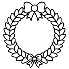 Christmas Wreath Coloring Page: Fun and Festive Activity for Kids.