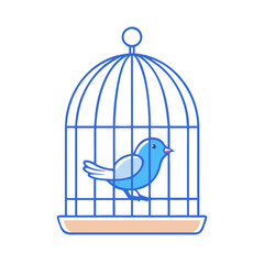 bird in a birdcage icon, bird in a birdcage vector illustration-simple illustration of bird in a birdcage, perfect for bird in a birdcage logos and themed design 