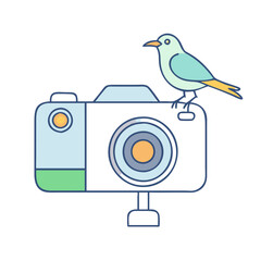 birding camera icon, birding camera vector illustration-simple illustration of birding camera, perfect for birding camera logos and themed design 