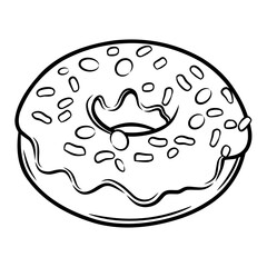 donut colroing page printable