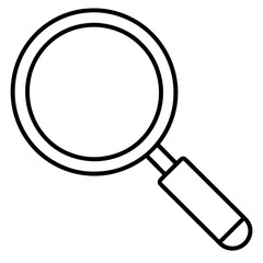 Magnifying Glass Line Icon  Coloring Page: Fun and Educational Activity for Kids.
