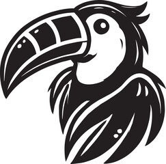 Toucan Bird Mascot Icon Silhouette vector illustration isolated on white background