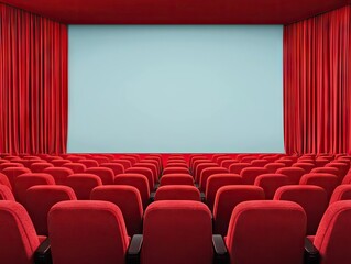 Movie screening experience cinema hall interior photography red velvet environment audience perspective