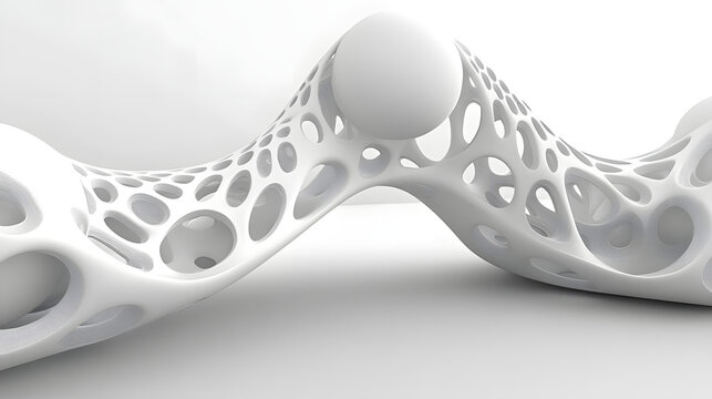 An abstract 3D sculpture of layered discs and spheres, spinning and interlocking in a hypnotic pattern of motion and light 