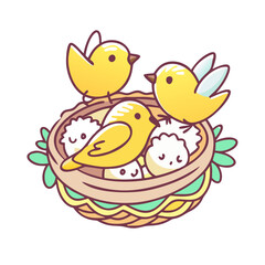 bird nest with chicks icon, bird nest with chicks vector illustration-simple illustration of bird nest with chicks, perfect for bird nest with chicks logos and themed design 
