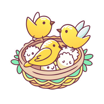 recommend clip art: bird nest with chicks icon, bird nest with chicks vector illustration-simple illustration of bird nest with chicks, perfect for bird nest with chicks logos and themed design 
