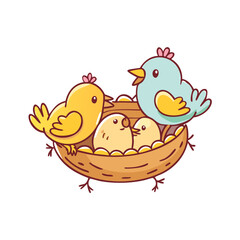 bird nest with chicks icon, bird nest with chicks vector illustration-simple illustration of bird nest with chicks, perfect for bird nest with chicks logos and themed design 