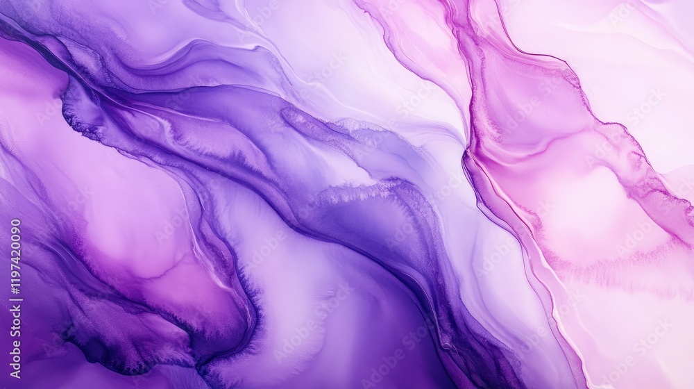 Poster elegant hand painted watercolor background featuring violet and soft pink swirls with fluid texture 