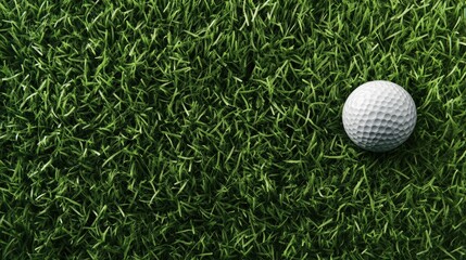 A top view of a putter and two golf balls resting on vibrant green grass, offering a perfect opportunity for design or text additions