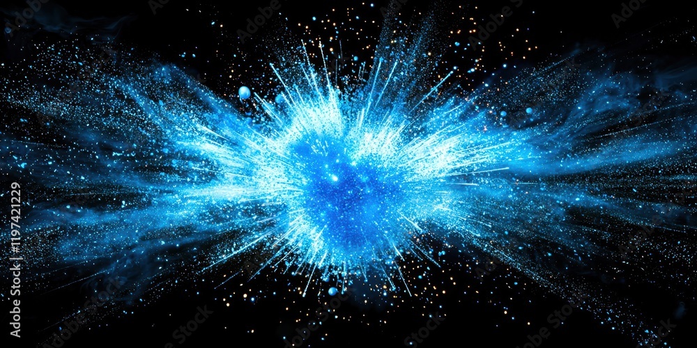Canvas Prints blue explosion in space with many stars