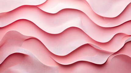 Fototapeta premium Soft pink wavy fabric texture background with gentle folds and ample empty copyspace for text placement, ideal for elegant design projects.