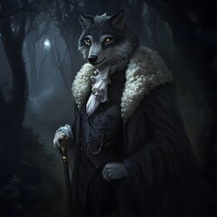 Dapper Wolf in a Victorian Setting