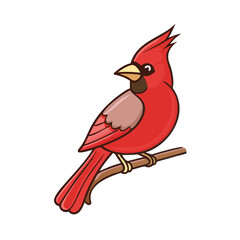 cardinal perched icon, cardinal perched vector illustration-simple illustration of cardinal perched, perfect for cardinal perched logos and themed design 