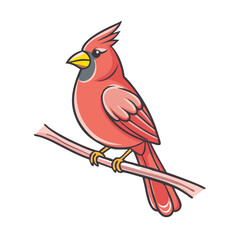 cardinal perched icon, cardinal perched vector illustration-simple illustration of cardinal perched, perfect for cardinal perched logos and themed design 