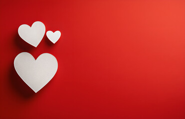  hearts on a red background