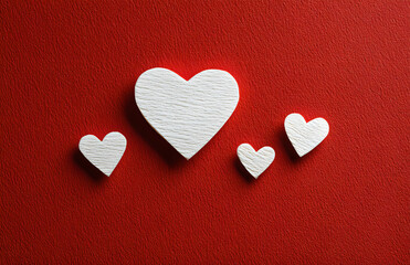 Fototapeta premium hearts on a wooden background