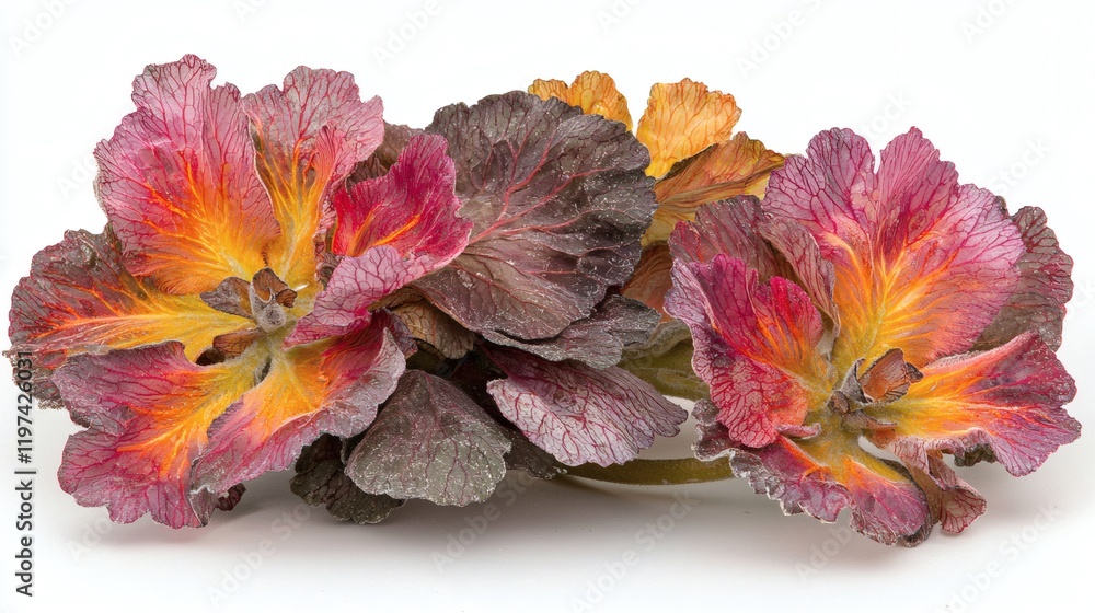 Poster isolated on white background a vibrant broccoli floret with a delicate stem placed flat stock photo 