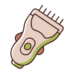 Hair Clipper Icon in simple design with green accents