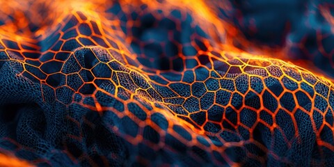 Close up of a black and orange pattern