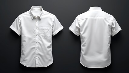 Casual or business button up shirt mockup template, front and back view. blank mock up design, soft blue