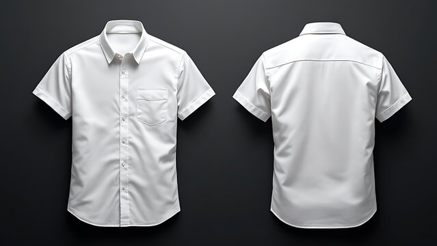 Casual or business button up shirt mockup template, front and back view. blank mock up design, soft blue