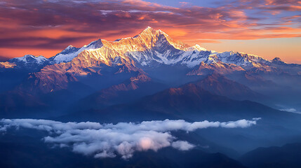 Majestic Mountain with Mist Below