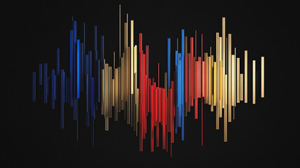 Abstract black background with Colorful charts and graphs with statistics to innovative analyze business potential and forecast future development of companies growth.