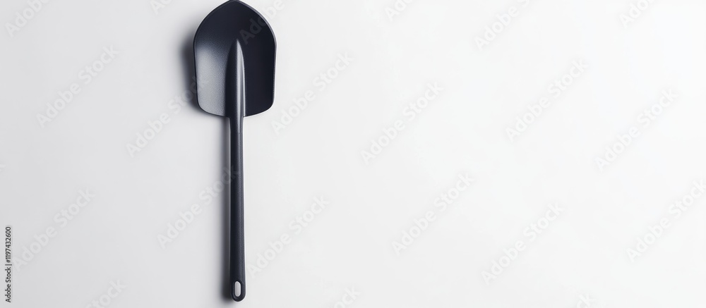 Poster black spatula on a white background with copy space for text or branding elements