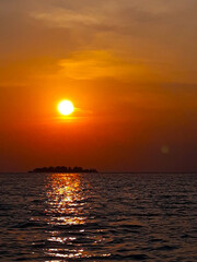 Beautiful Sunset at Tanjung Gelam Beach, Karimun, Java, Indonesia