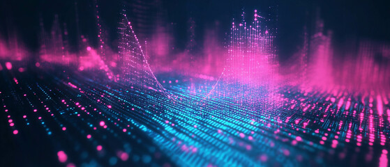 Dynamic glitch effect creating static noise with vibrant digital patterns