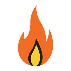 Modern fire flame icon isolated on white background, perfect for mobile apps, web, and branding projects.