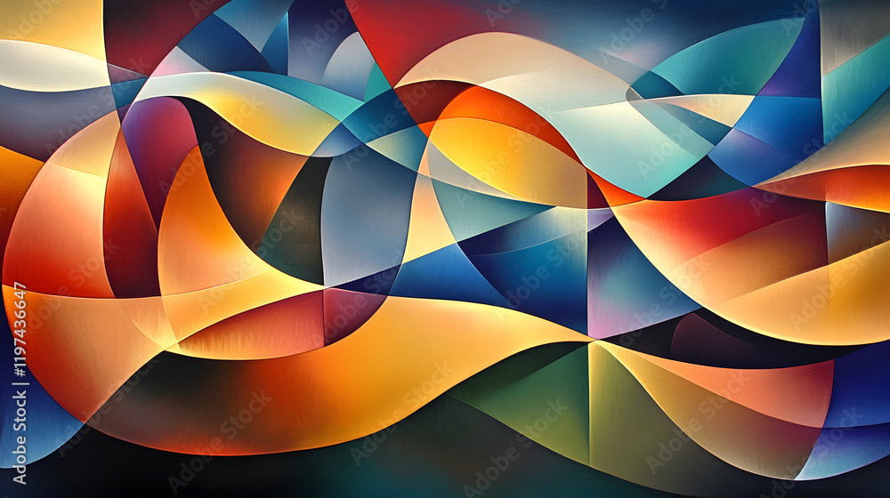 Poster a mesmerizing 3d abstract multicolor visualization with fluid curves, holographic gradients, and dyn