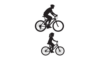 Obraz premium A bicycle vector silhouette is a minimalist graphic representation of a bicycle, typically rendered in a flat, monochromatic style.
