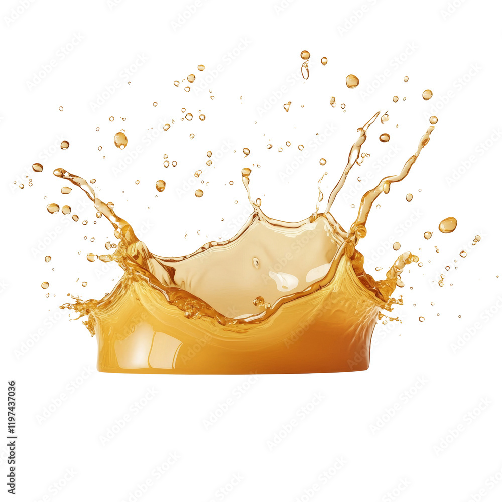 Aufkleber a vibrant image depicts a golden liquid splashing in a crown-like shape against a black background s