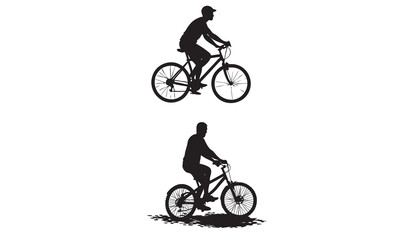 Fototapeta premium A bicycle vector silhouette is a minimalist graphic representation of a bicycle, typically rendered in a flat, monochromatic style.