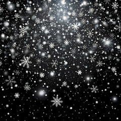 Obraz premium Falling Snowflakes Winter Background Design Elegant White Snow Christmas Holiday Festive Season ice 