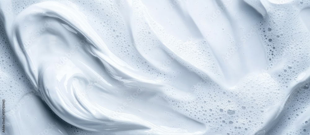 Poster creamy textured white foam background with smooth swirls and bubbles ideal for design projects with 