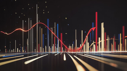 Abstract black background with Colorful charts and graphs with statistics to innovative analyze business potential and forecast future development of companies growth.	
Category	
Business	
