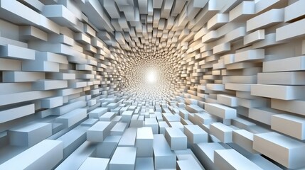 Cardboard box moves along a steel track in a contemporary warehouse, highlighting the fast delivery process for online shopping.