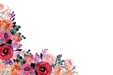 Watercolor floral background for design.
