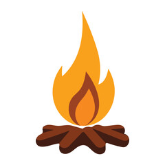 Fire flame icon isolated with white background. For mobile and web.