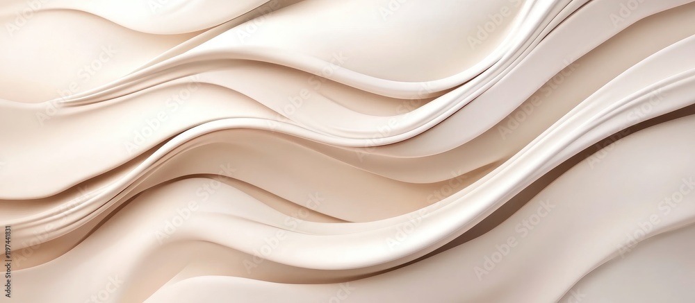 Poster elegant beige abstract waves texture pattern with smooth curves and ample copy space for text.