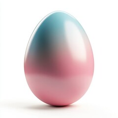 Pink and blue egg on white background for creative designs and crafts