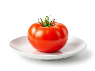 The tomatoes are ripe on the plate.