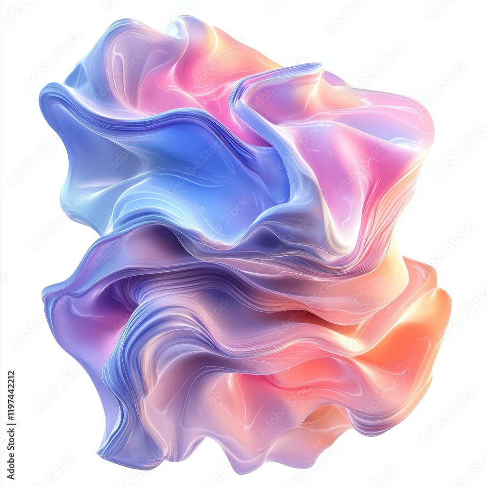 Poster abstract fluid design with colorful swirls and smooth curves