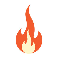 Fire flame icon isolated with white background. For mobile and web.
