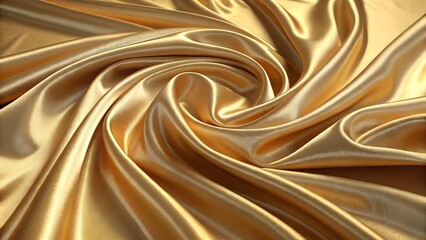 Luxurious golden silk folds glimmering with elegance and sophistication